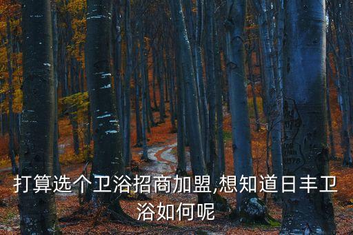打算選個(gè)衛(wèi)浴招商加盟,想知道日豐衛(wèi)浴如何呢