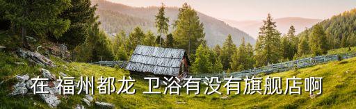 在 福州都龍 衛(wèi)浴有沒有旗艦店啊