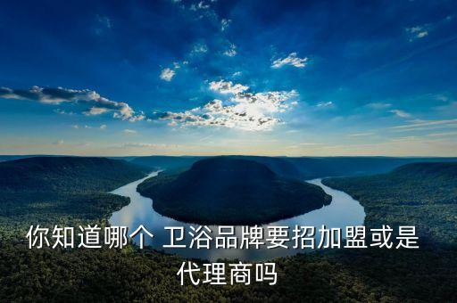 你知道哪個 衛(wèi)浴品牌要招加盟或是 代理商嗎