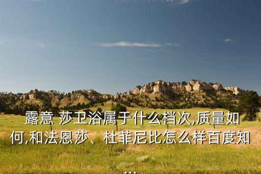 露意 莎衛(wèi)浴屬于什么檔次,質(zhì)量如何,和法恩莎、杜菲尼比怎么樣百度知...