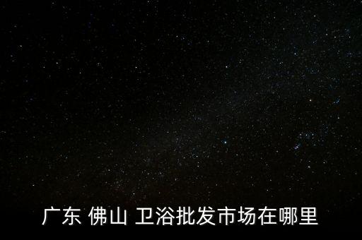 廣東 佛山 衛(wèi)浴批發(fā)市場在哪里