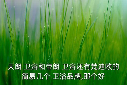天朗 衛(wèi)浴和帝朗 衛(wèi)浴還有梵迪歐的簡(jiǎn)易幾個(gè) 衛(wèi)浴品牌,那個(gè)好