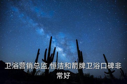 恒潔衛(wèi)浴營(yíng)銷總監(jiān),恒潔和箭牌衛(wèi)浴口碑非常好