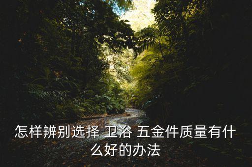 怎樣辨別選擇 衛(wèi)浴 五金件質(zhì)量有什么好的辦法