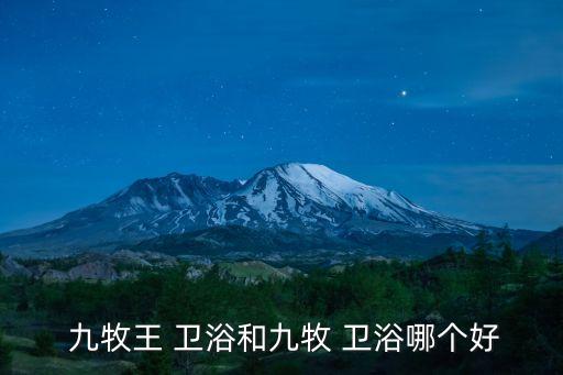  九牧王 衛(wèi)浴和九牧 衛(wèi)浴哪個(gè)好