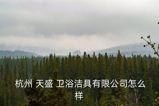  杭州 天盛 衛(wèi)浴潔具有限公司怎么樣