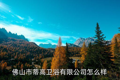 佛山市蒂高衛(wèi)浴有限公司怎么樣