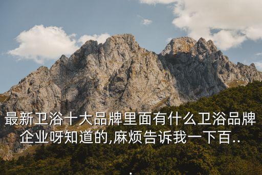 最新衛(wèi)浴十大品牌里面有什么衛(wèi)浴品牌企業(yè)呀知道的,麻煩告訴我一下百...
