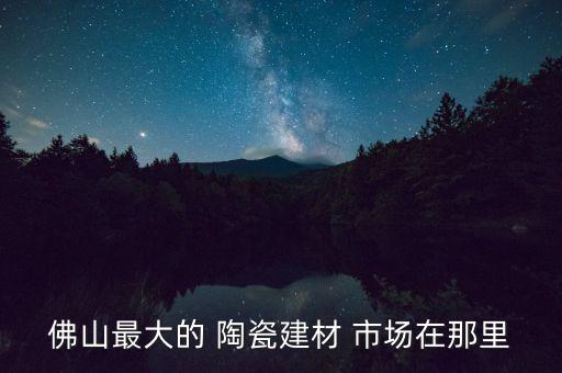 最大陶瓷衛(wèi)浴市場,佛山買瓷磚還得去建材市場花費錢!