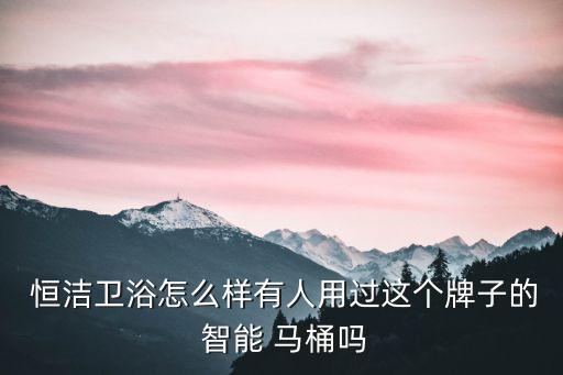  恒潔衛(wèi)浴怎么樣有人用過這個牌子的 智能 馬桶嗎