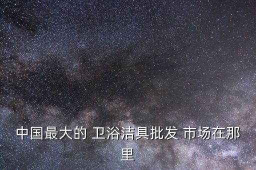 中國最大的 衛(wèi)浴潔具批發(fā) 市場在那里