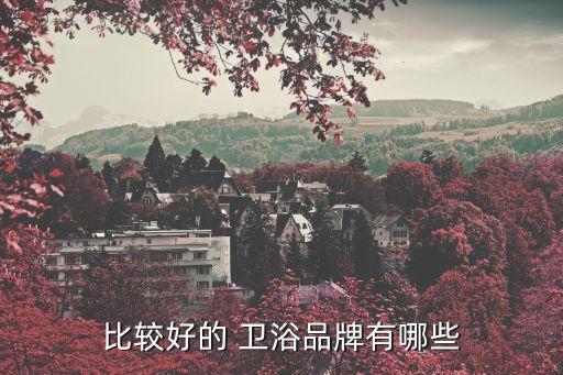 比較好的 衛(wèi)浴品牌有哪些