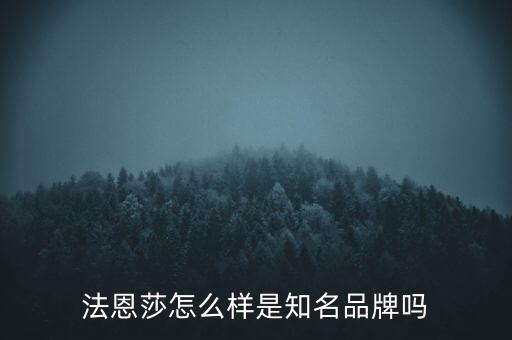 法恩莎怎么樣是知名品牌嗎