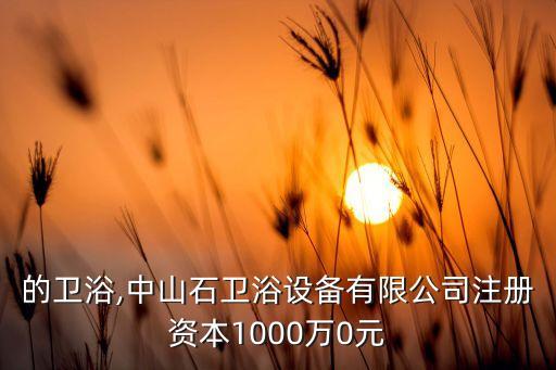 中山的衛(wèi)浴,中山石衛(wèi)浴設(shè)備有限公司注冊資本1000萬0元