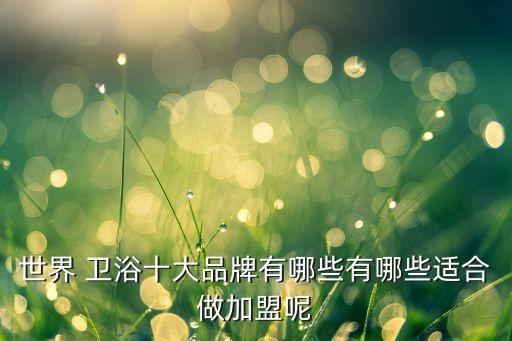 世界 衛(wèi)浴十大品牌有哪些有哪些適合做加盟呢