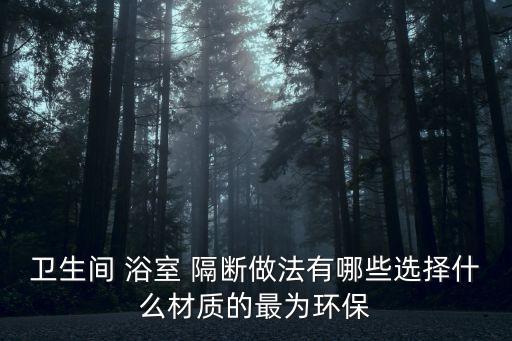 衛(wèi)生間 浴室 隔斷做法有哪些選擇什么材質(zhì)的最為環(huán)保