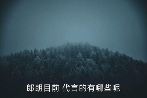郎朗目前 代言的有哪些呢