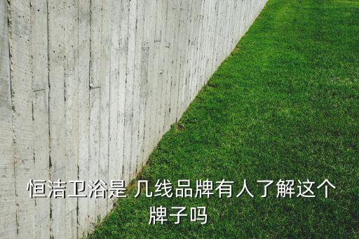  恒潔衛(wèi)浴是 幾線品牌有人了解這個(gè)牌子嗎