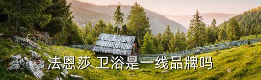 法恩莎 衛(wèi)浴是一線品牌嗎