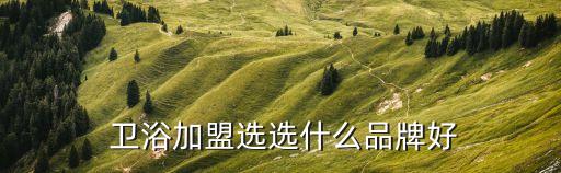  衛(wèi)浴加盟選選什么品牌好