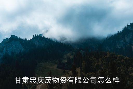  甘肅忠慶茂物資有限公司怎么樣
