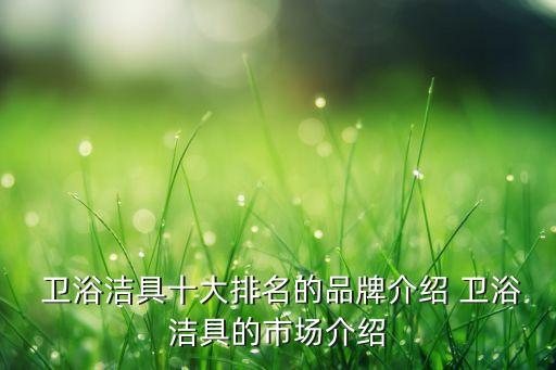  衛(wèi)浴潔具十大排名的品牌介紹 衛(wèi)浴潔具的市場介紹