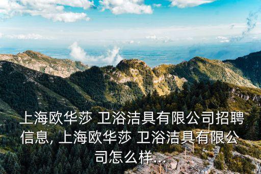  上海歐華莎 衛(wèi)浴潔具有限公司招聘信息, 上海歐華莎 衛(wèi)浴潔具有限公司怎么樣...