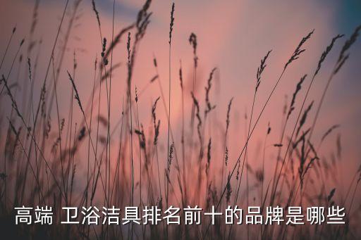 高端 衛(wèi)浴潔具排名前十的品牌是哪些