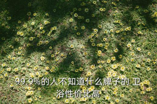 99.9%的人不知道什么牌子的 衛(wèi)浴性價比高