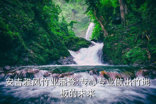 安吉雅風(fēng)竹業(yè)潘登:專心專業(yè)做出竹地板的未來