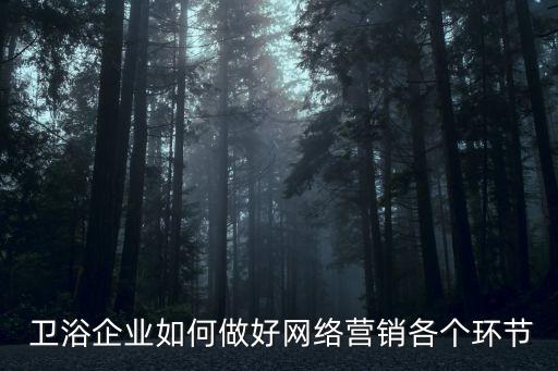  衛(wèi)浴企業(yè)如何做好網絡營銷各個環(huán)節(jié)