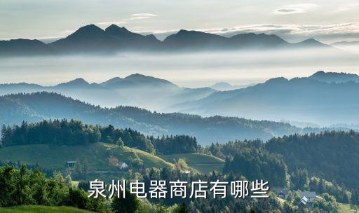 泉州電器商店有哪些