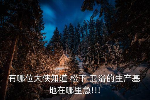 有哪位大俠知道 松下 衛(wèi)浴的生產(chǎn)基地在哪里急!!!