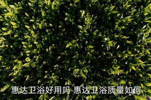 惠達衛(wèi)浴好用嗎 惠達衛(wèi)浴質量如何