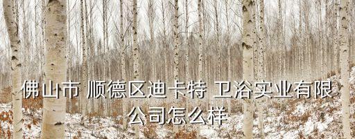 佛山市 順德區(qū)迪卡特 衛(wèi)浴實(shí)業(yè)有限公司怎么樣