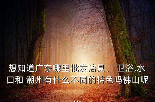 想知道廣東哪里批發(fā)潔具、 衛(wèi)浴,水口和 潮州有什么不同的特色嗎佛山呢...
