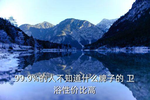 99.9%的人不知道什么牌子的 衛(wèi)浴性價(jià)比高
