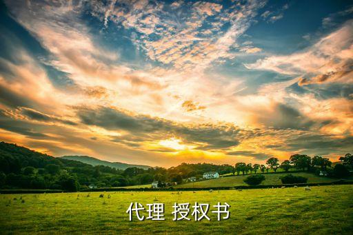  代理 授權(quán)書