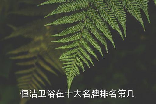 恒潔衛(wèi)浴在十大名牌排名第幾
