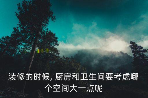 裝修的時(shí)候, 廚房和衛(wèi)生間要考慮哪個(gè)空間大一點(diǎn)呢