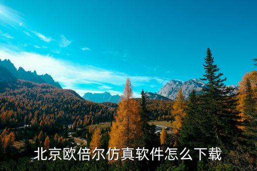 北京歐倍爾仿真軟件怎么下載