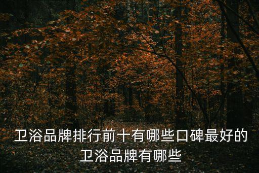  衛(wèi)浴品牌排行前十有哪些口碑最好的 衛(wèi)浴品牌有哪些