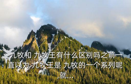  九牧和 九牧王有什么區(qū)別嗎之前一直以為 九牧王是 九牧的一個系列呢,就...