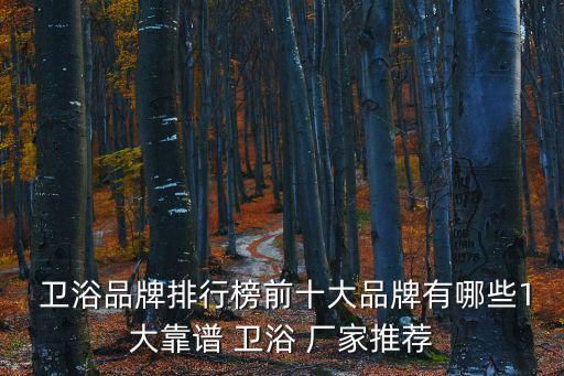  衛(wèi)浴品牌排行榜前十大品牌有哪些1大靠譜 衛(wèi)浴 廠家推薦