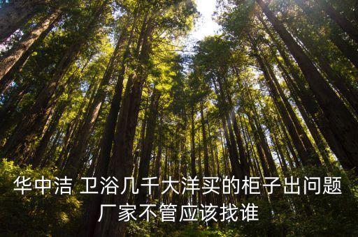 華中潔 衛(wèi)浴幾千大洋買的柜子出問題廠家不管應(yīng)該找誰