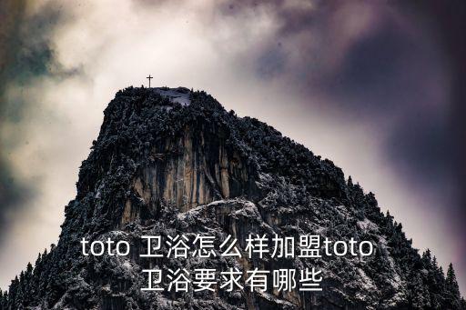 toto 衛(wèi)浴怎么樣加盟toto 衛(wèi)浴要求有哪些
