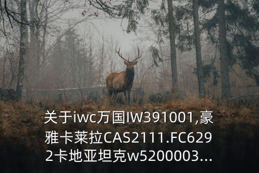 關(guān)于iwc萬(wàn)國(guó)IW391001,豪雅卡萊拉CAS2111.FC6292卡地亞坦克w5200003...