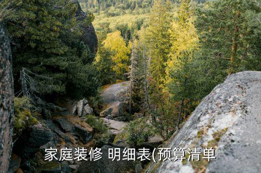 家庭裝修 明細(xì)表(預(yù)算清單