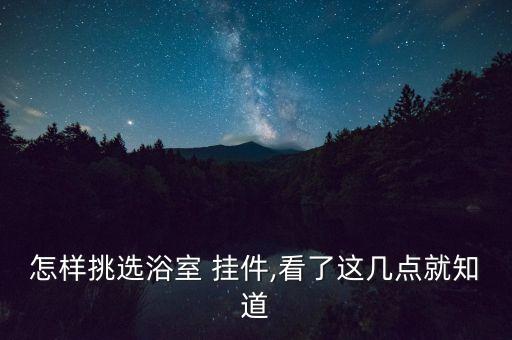 怎樣挑選浴室 掛件,看了這幾點就知道