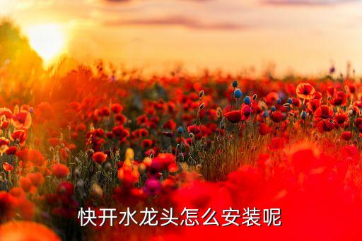 快開水龍頭怎么安裝呢